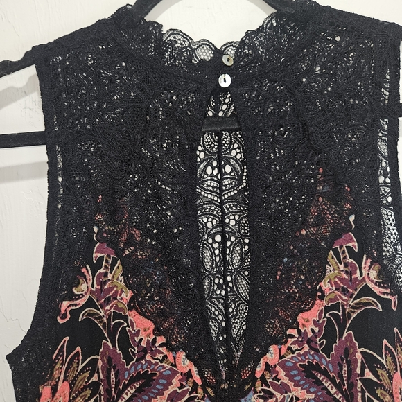 Intimately Free People Dress Womens Size Medium Marsha Lace Printed Fairygoth - Picture 10 of 12